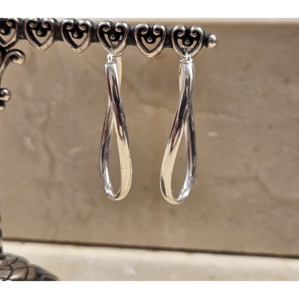 40mm JCM Oval‎ Canted Sterling Silver Hoop Earrings